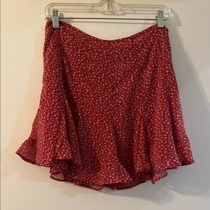 Vici Red Asymmetrical Skater Mini Skort